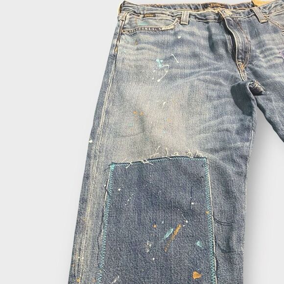 Polo Ralph Lauren Astor Slim Boyfriend Paint Splash Girls Blue Jeans size 16 New - Picture 4 of 12
